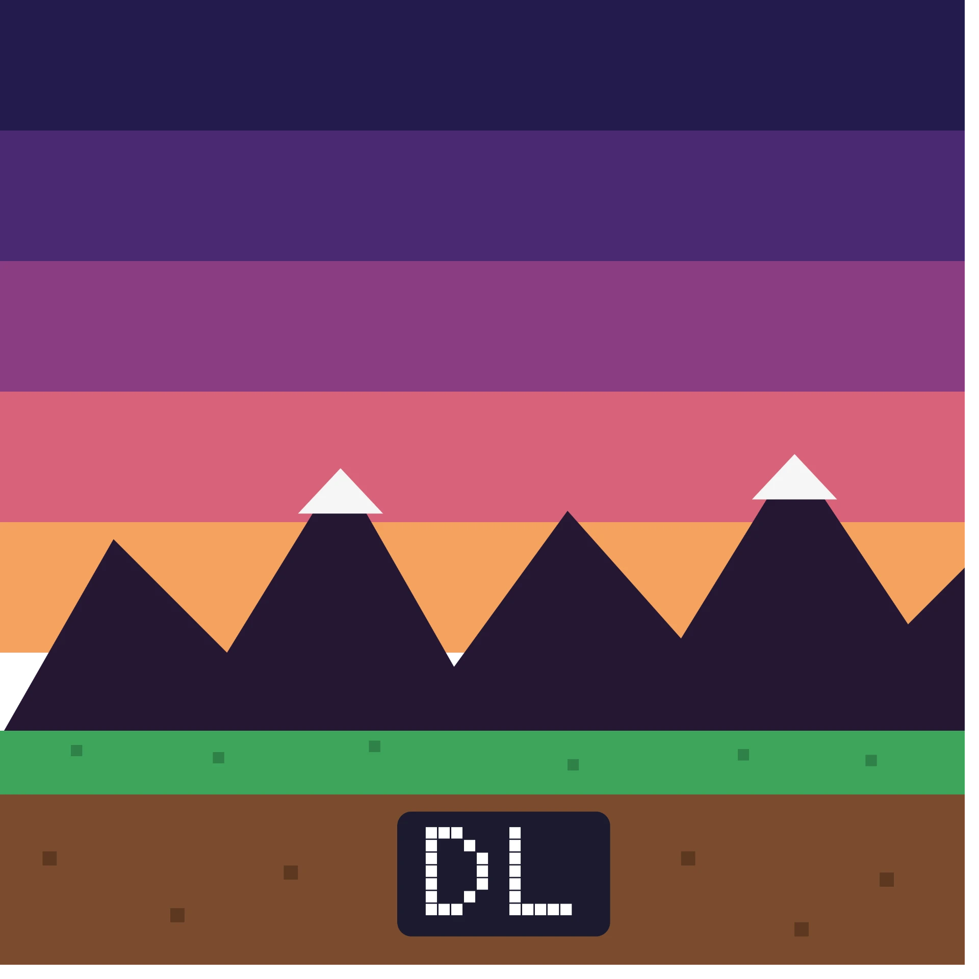 Capa do DL Modpack com paisagem de Minecraft ao pôr do sol